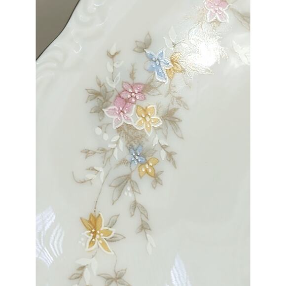 Johann Haviland Floral Splendor Saucers 6 1/4" Silver Trim 80s Germany x4 Vtg - Picture 2 of 16